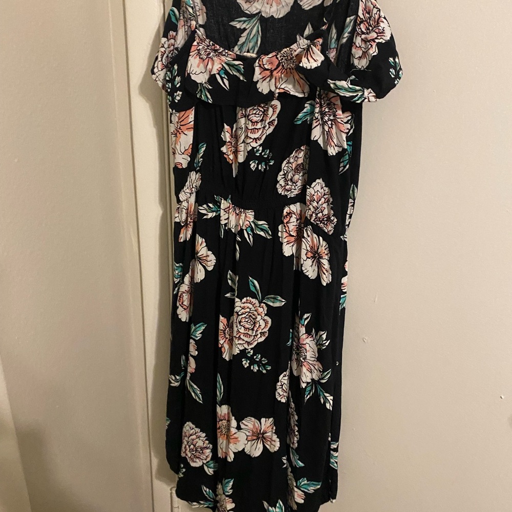Roxy Black Floral High Low Dress